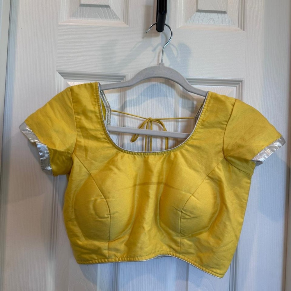Yellow Blouse with Silver Accents